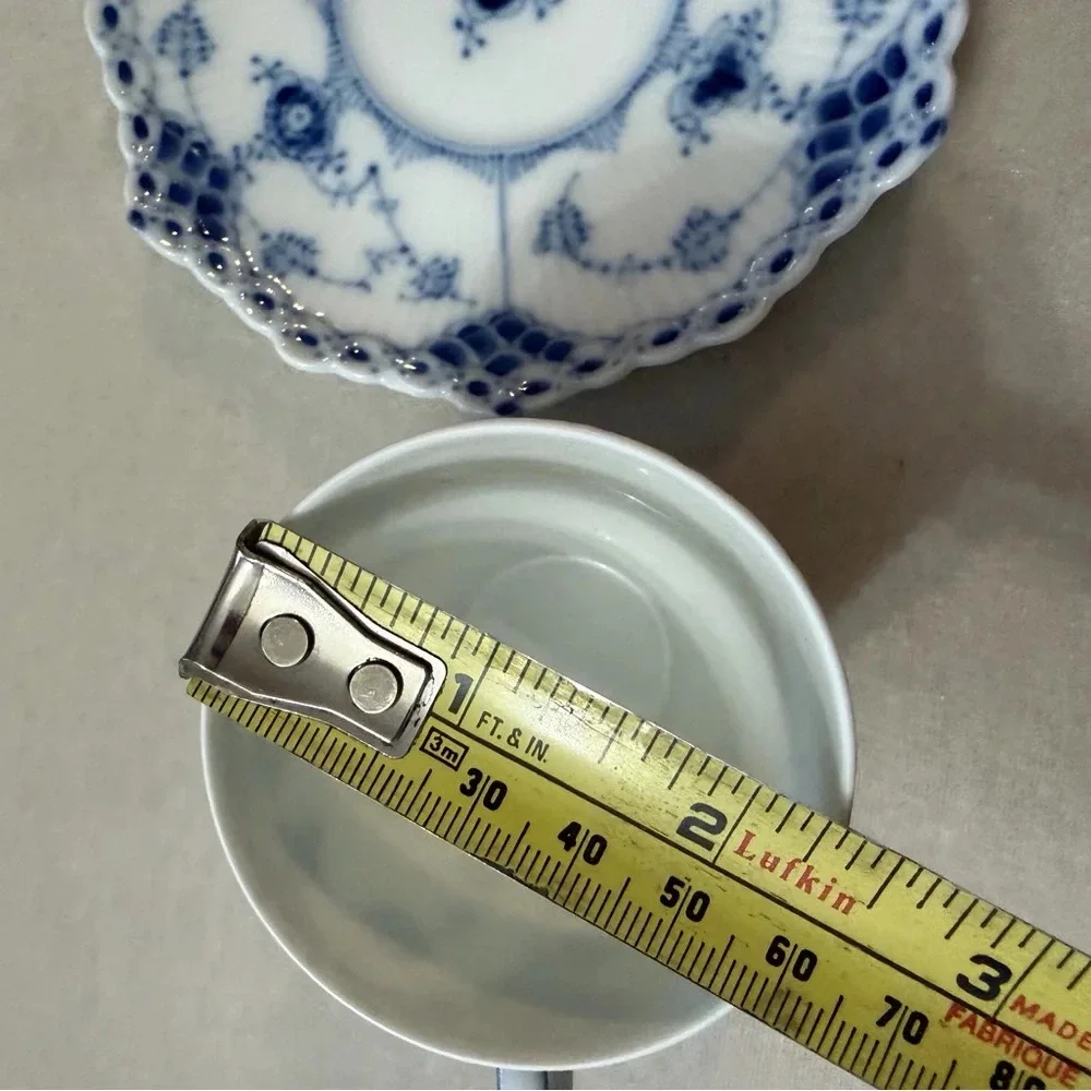 Royal Copenhagen White Porcelain Saucer and  cup with Blue Wave Mark